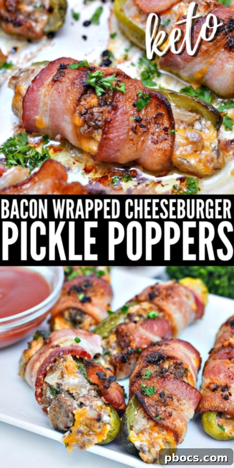 Keto Bacon Cheeseburger Pickle Bombs 15 Keto Bacon-Wrapped Cheeseburger Pickle Poppers
