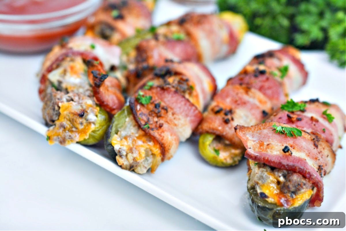 Keto Bacon Cheeseburger Pickle Bombs 4 Keto Bacon-Wrapped Cheeseburger Pickle Poppers