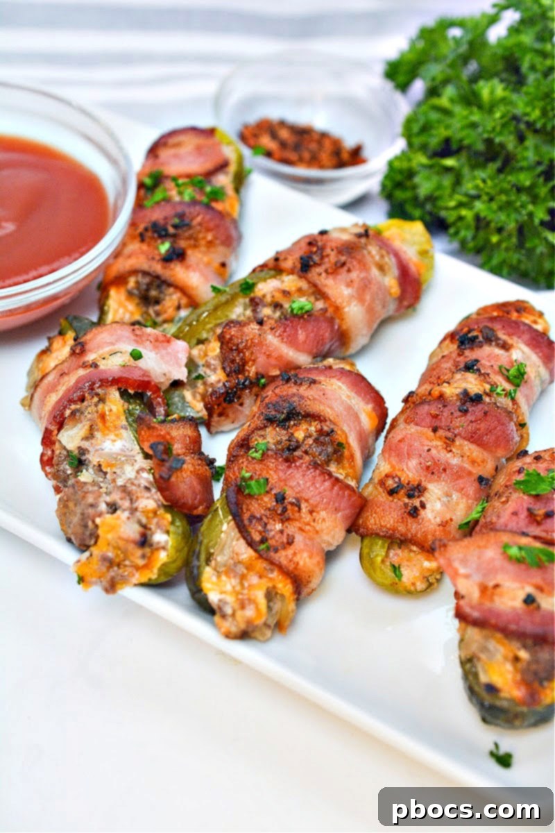 Keto Bacon Cheeseburger Pickle Bombs 6 Keto Bacon-Wrapped Cheeseburger Pickle Poppers