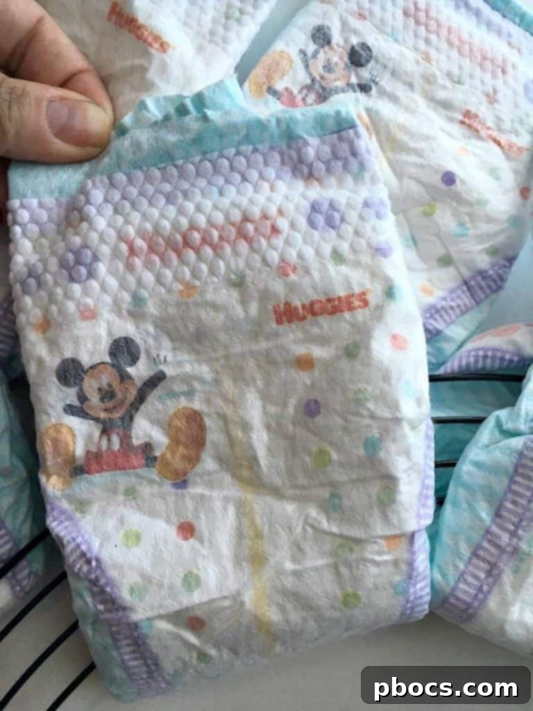 Securing Rolled Diapers to Wire Wreath with Rubber Bands