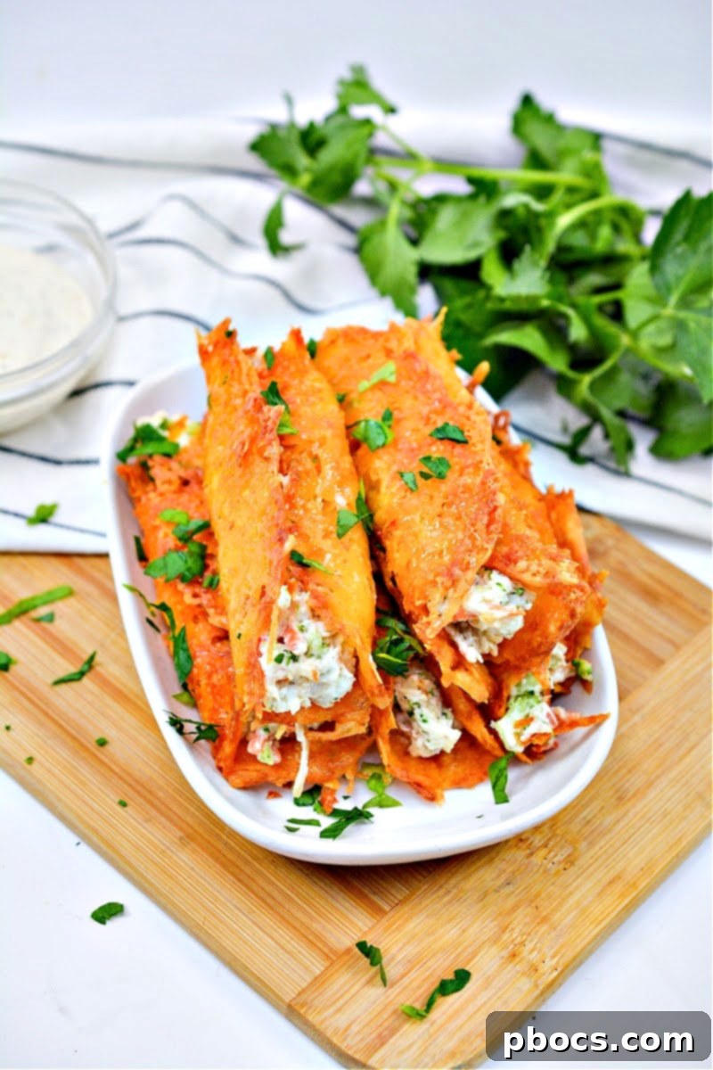 A serving plate of Keto Ranch Cream Cheese Chicken and Veggies Roll Ups, garnished with fresh parsley.