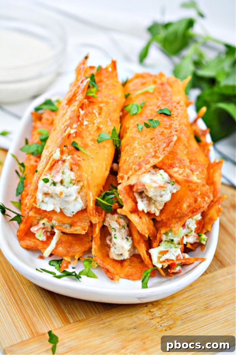 A serving plate of five Keto Ranch Cream Cheese Chicken and Veggies Roll Ups, artfully arranged for presentation.