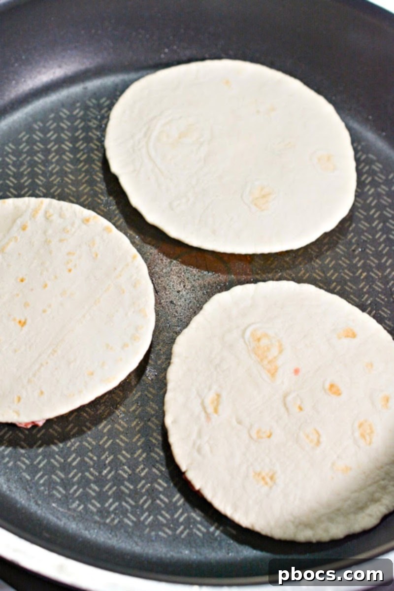 Keto Tortillas in a frying pan