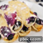 Crispy Keto Blueberry Cream Cheese Roll-Ups