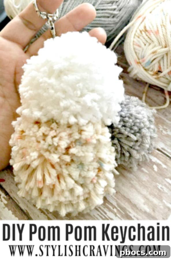 Crafting Adorable Pompom Keychains 18 Pin this DIY Pompom Keychain
