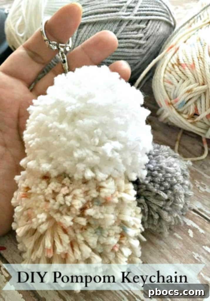 Crafting Adorable Pompom Keychains 5 DIY Pompom Keychain