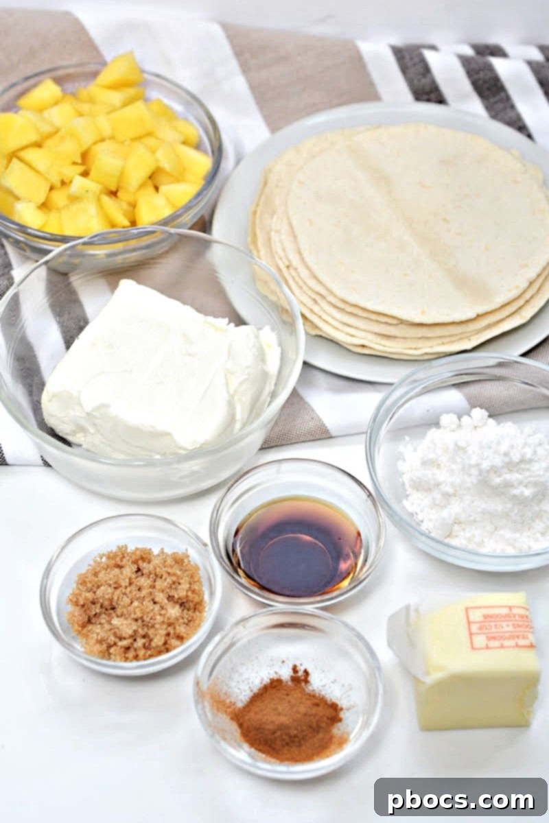 Low-Carb Peach Cream Cheese Roll Ups Ingredients