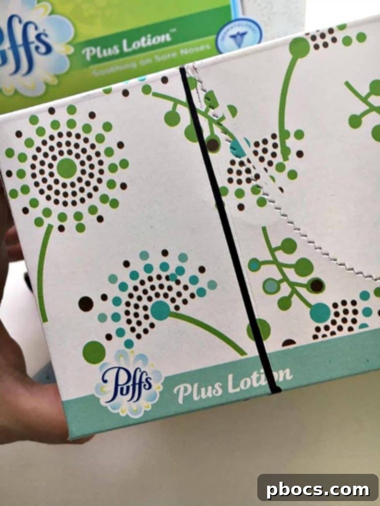 Creative Back To School Desk Organizer 6 Detail of a tissue box after being cut and folded