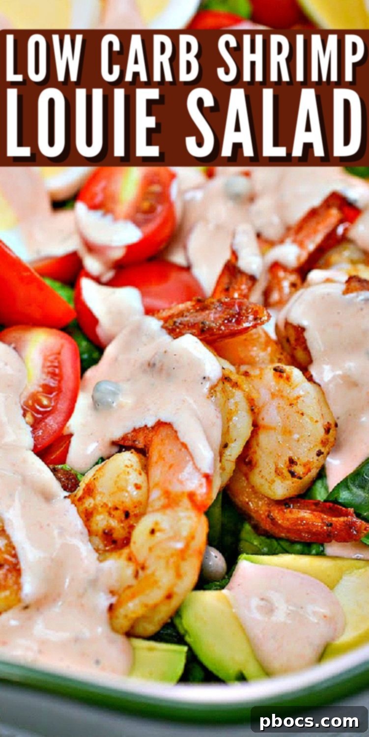 Low-Carb Shrimp Louie Salad - Pin this recipe for later!