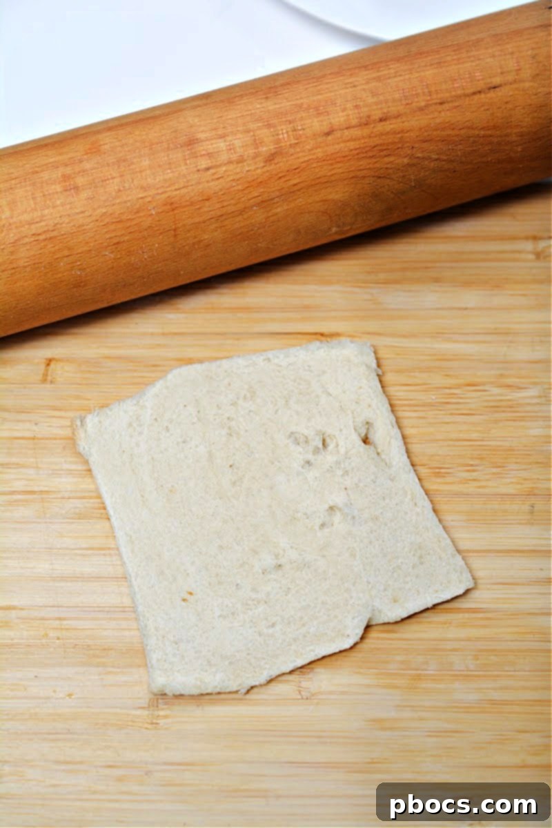 Flattening a piece of keto bread with a rolling pin