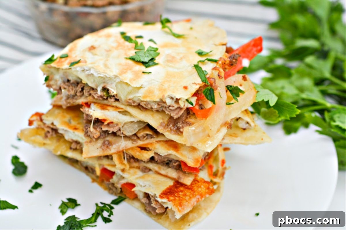 Cheesy Keto Philly Quesadillas 5 Keto Loaded Philly Cheesesteak Quesadillas