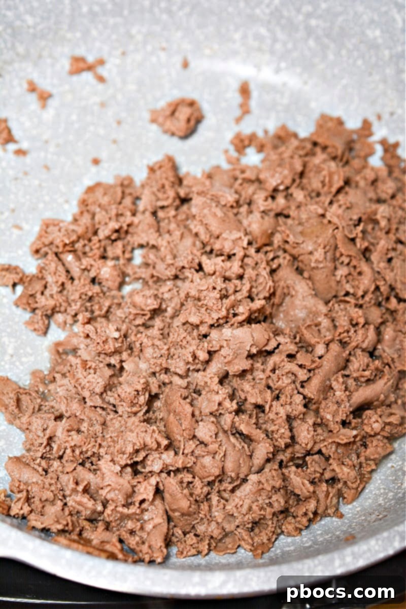 Cheesy Keto Philly Quesadillas 10 Browning the ground beef