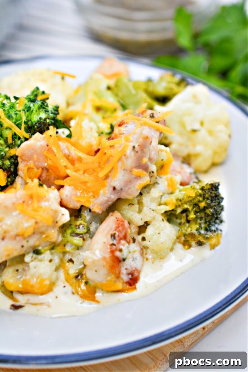 Keto Chimichurri Chicken Broccoli Cauliflower Skillet - Vibrant, Zesty, and Low-Carb