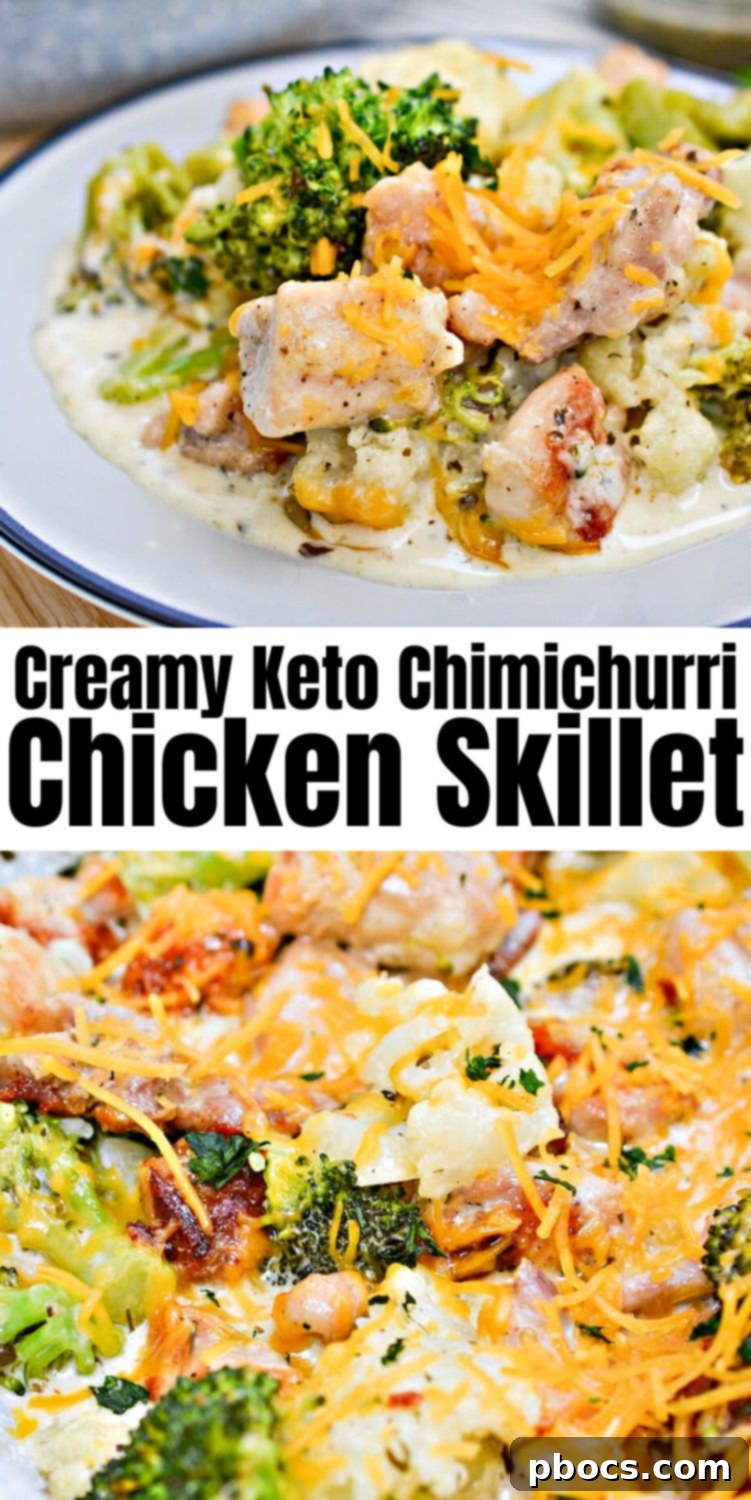 Keto Chimichurri Chicken Broccoli Cauliflower Skillet Pinterest Pin