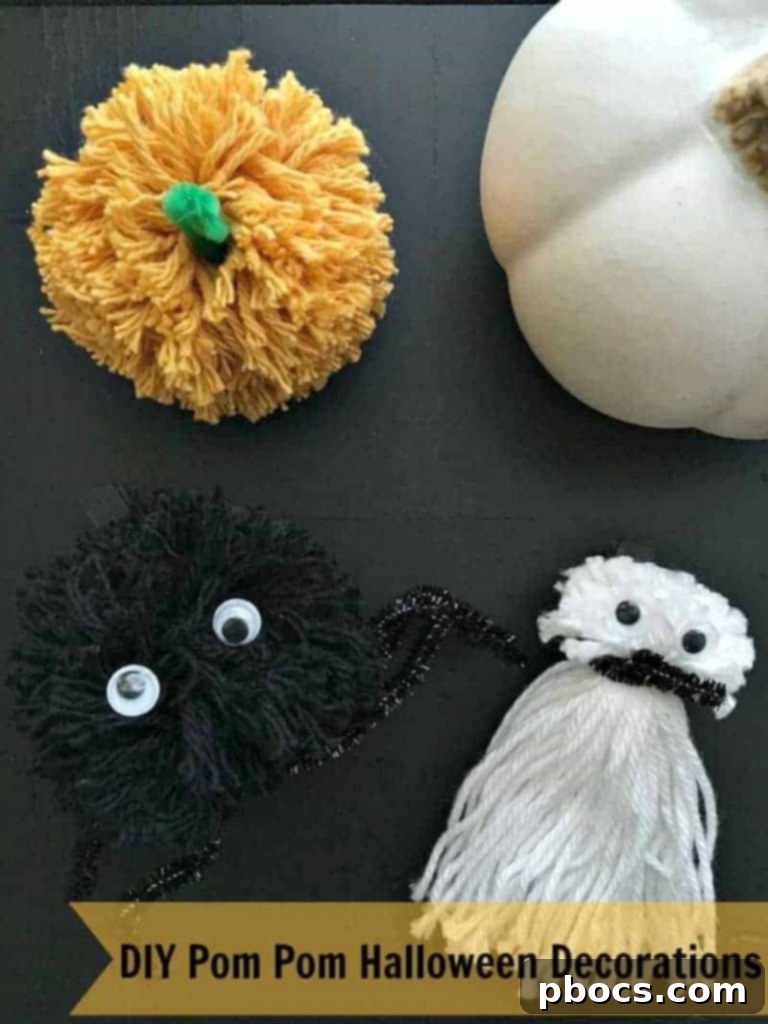 Delightful DIY Pom Pom Halloween Decorations