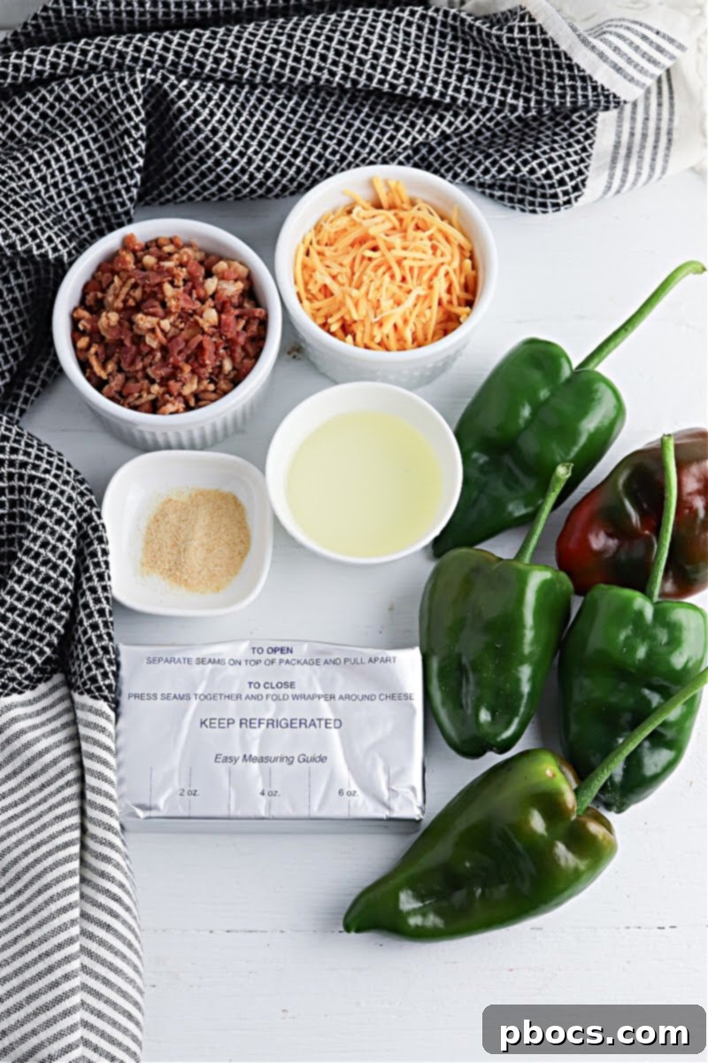 Keto Poblano Poppers Ingredients