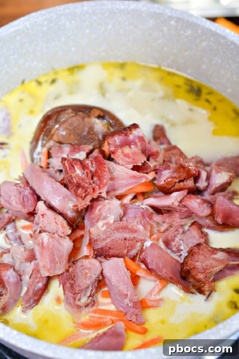 Creamy Keto Ham Bone Soup With Vegetables