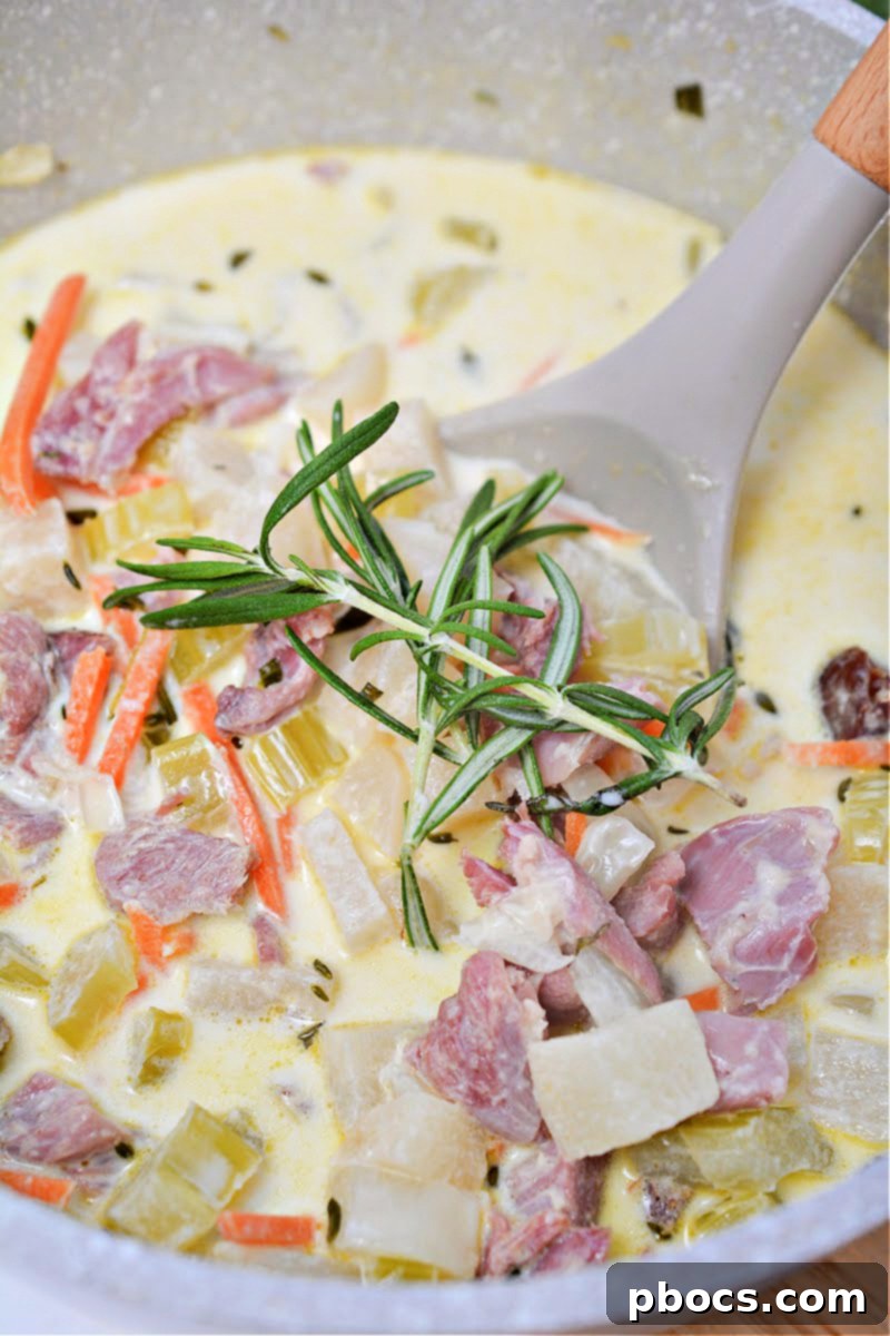 Creamy Keto Ham Bone Soup With Vegetables