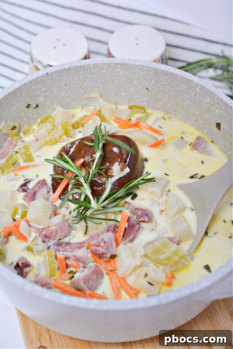 Creamy Keto Ham Bone Soup With Vegetables