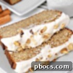 Two slices of Keto Starbucks Gingerbread Loaf, ready to eat.