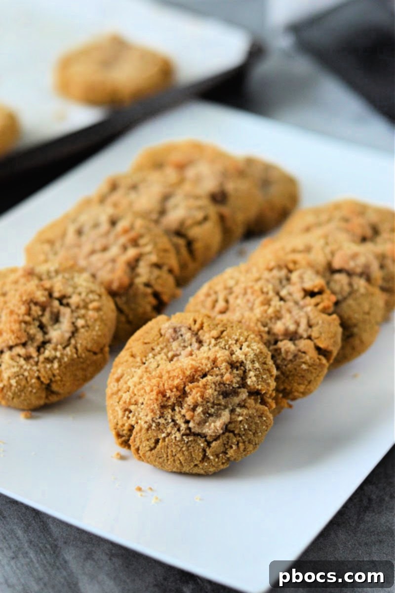 Delicious Keto Pumpkin Coffee Cake Cookies with crumble topping