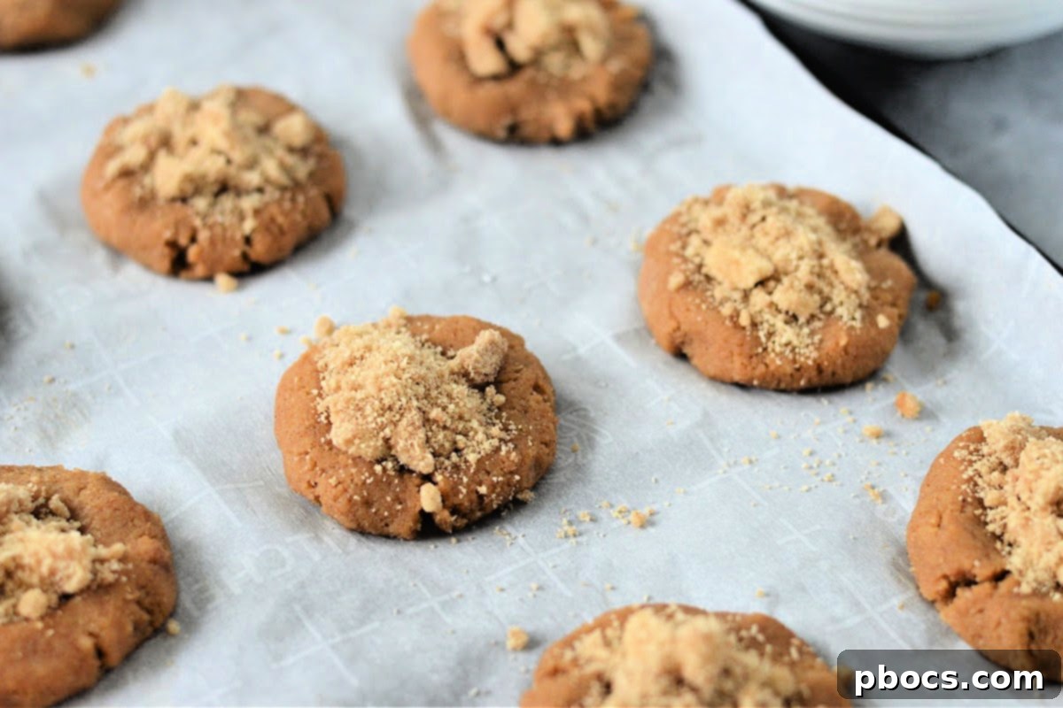 Adding crumble topping to Keto Pumpkin Coffee Cake Cookies