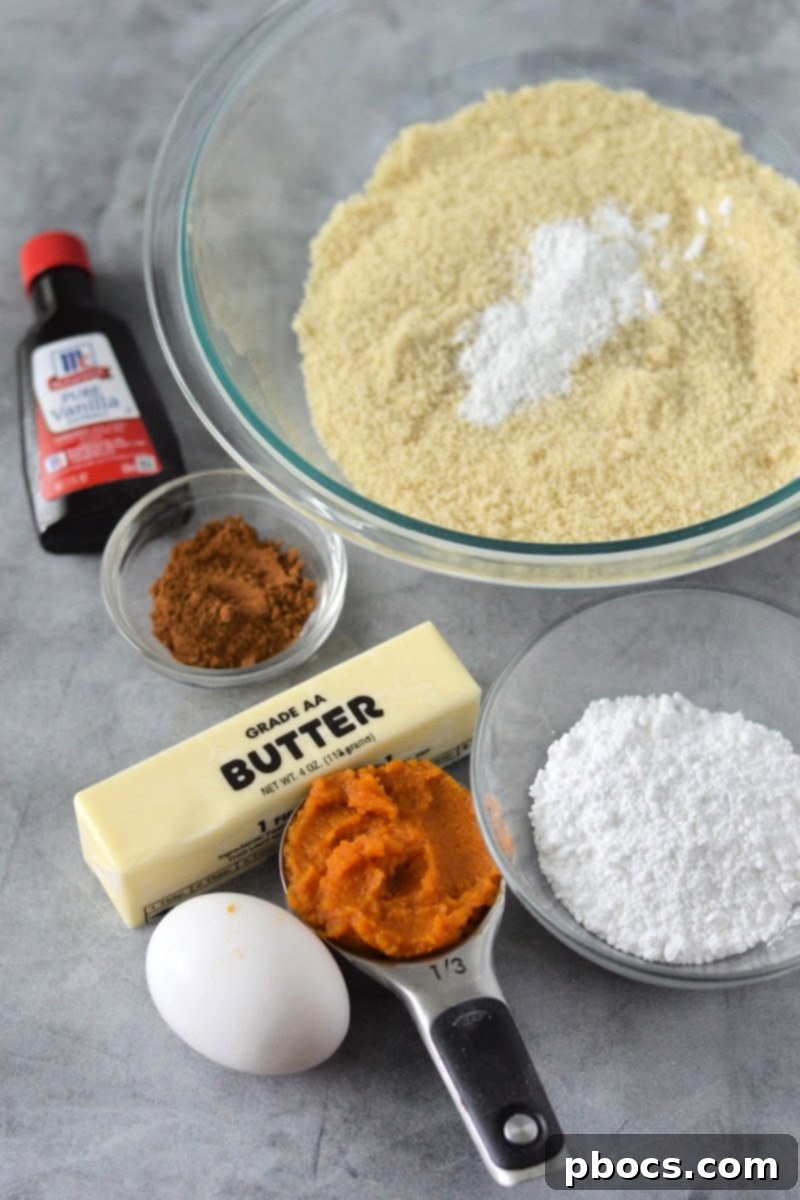 Individual Keto Pumpkin Coffee Cake Cookies on parchment paper