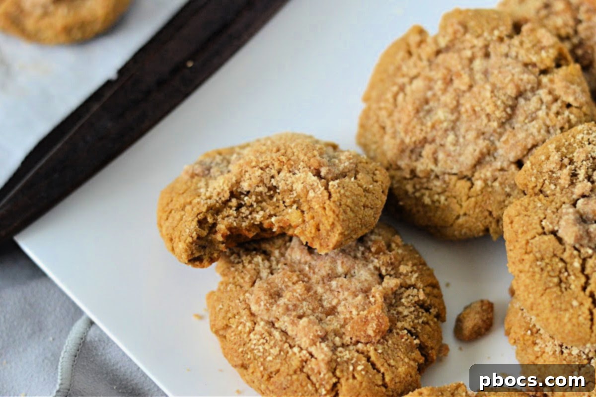 Assortment of Keto Pumpkin Coffee Cake Cookies on a platter