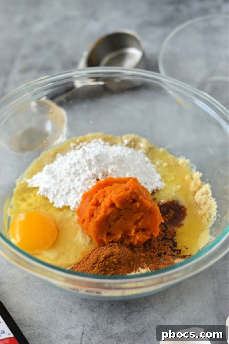 Preheating oven for Keto Pumpkin Coffee Cake Cookies