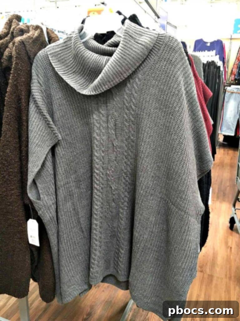 Walmart Fall Outfits - Sweater cape and stylish accessories