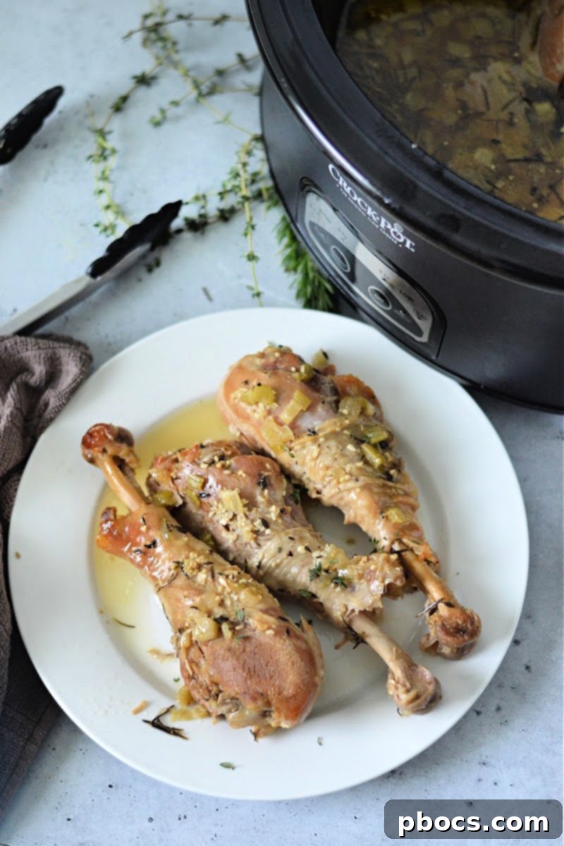 Tender Butter Basted Slow Cooker Turkey Legs 2 Slow Cooker Butter Basted Turkey Legs