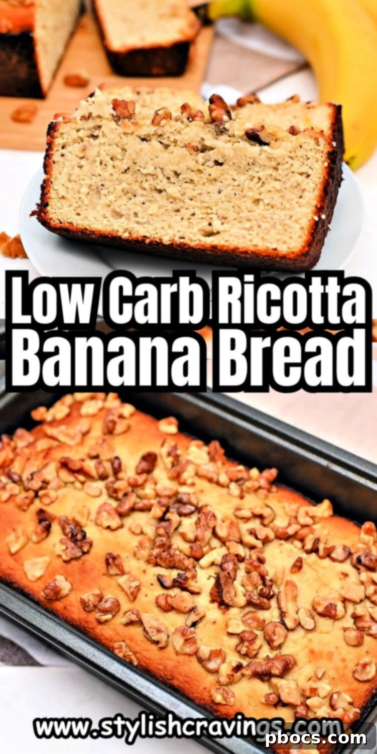 Creamy Low-Carb Ricotta Banana Bread 13 Low Carb Ricotta Banana Bread Pinterest Pin
