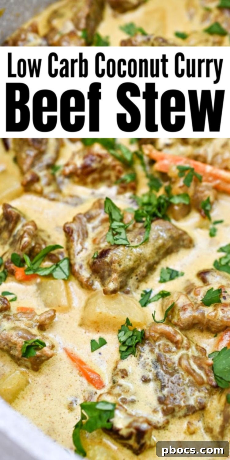 Keto Creamy Coconut Beef Curry 14 Low Carb Coconut Curry Beef Stew