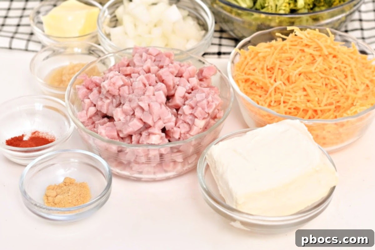 Broccoli Rice Cheese Casserole with Ham