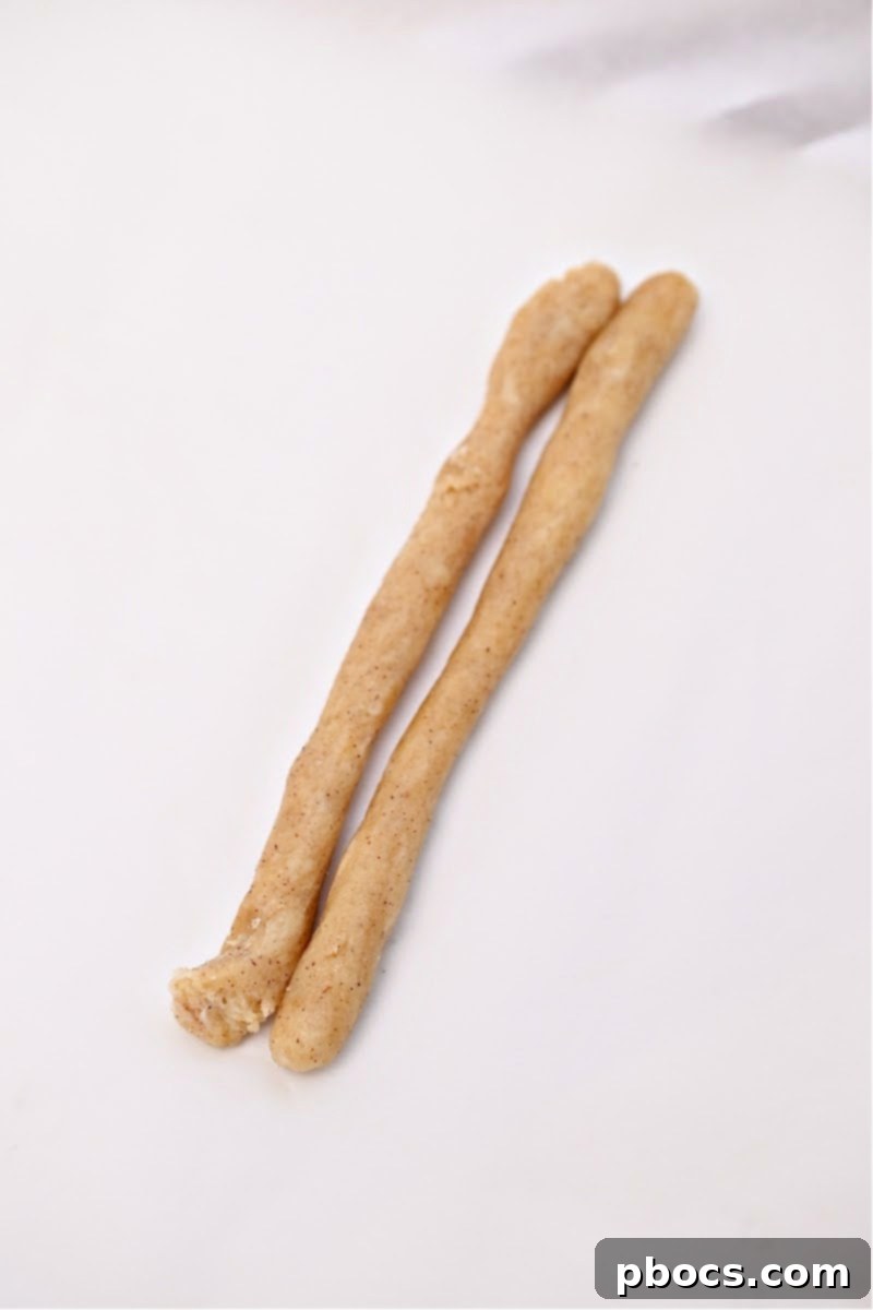 Sweet Keto Cinnamon Air Fryer Twirls 10 Forming Keto Dough into Twists