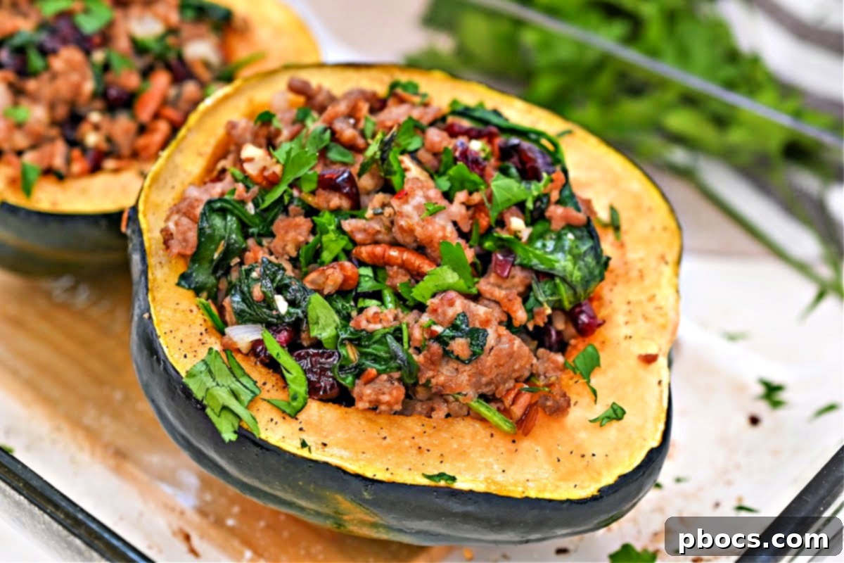 A Complete Low-Carb Meal Featuring Stuffed Acorn Squash