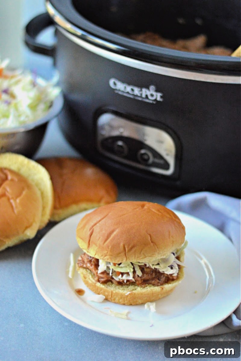 Keto Crockpot Root Beer BBQ Pulled Pork Sandwiches - main image