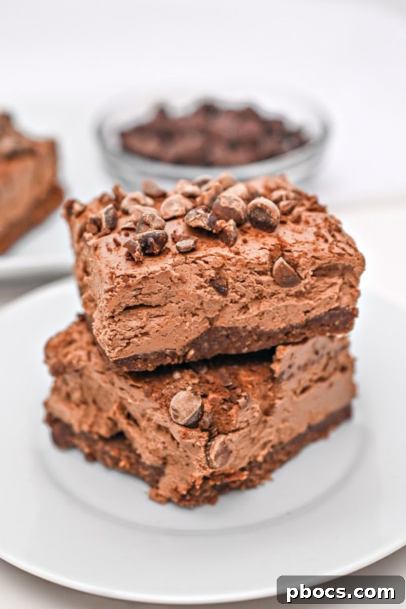 Keto No-Bake Death By Chocolate Cheesecake Bars 2 Rich Low-Carb No-Bake Death By Chocolate Cheesecake Bars for Keto Diet