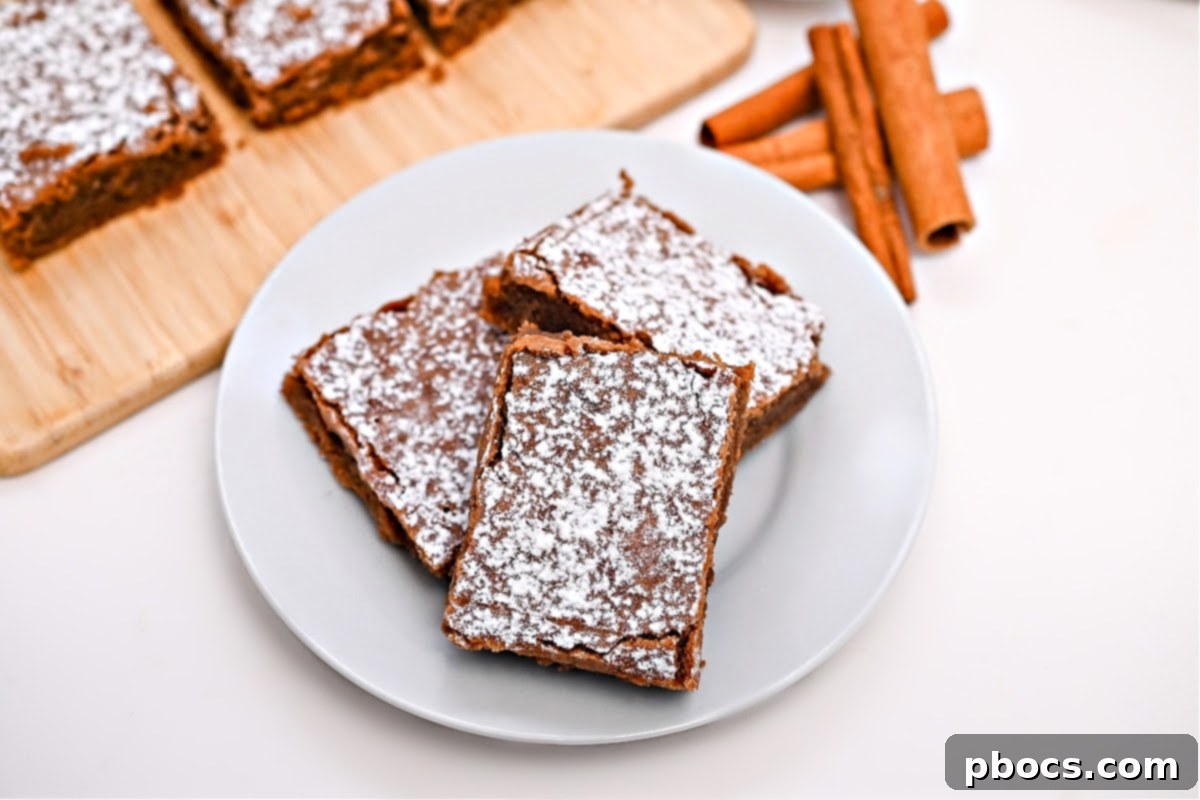 Low-Carb Gingerbread Brownies - close-up of a single brownie