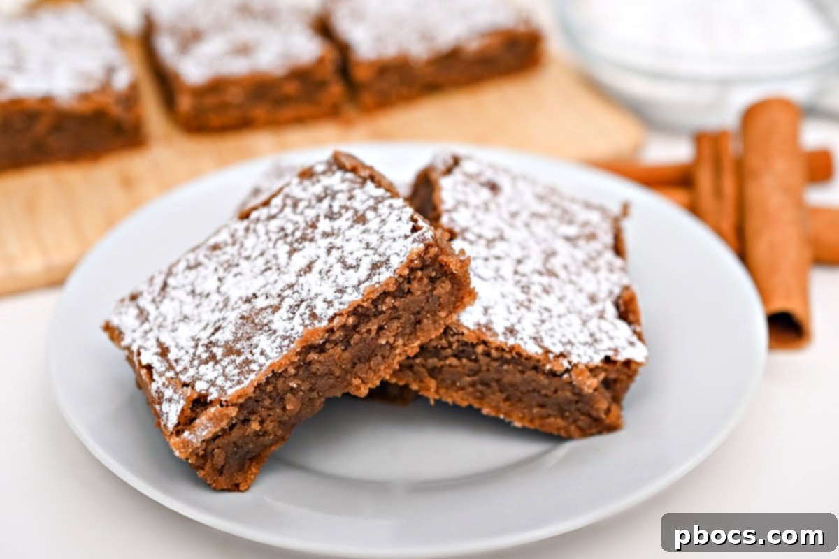 Low-Carb Gingerbread Brownies - platter of brownies with festive decor
