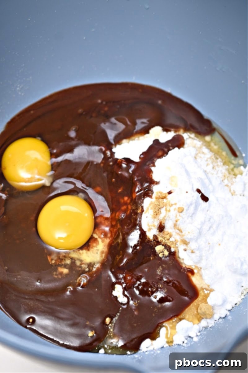 Low-Carb Gingerbread Brownies - mixing ingredients