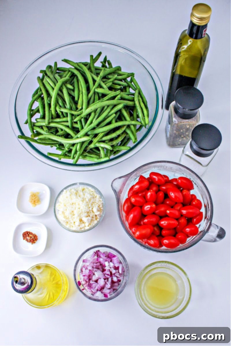 Low-Carb Marinated Green Beans and Tomatoes Ingredients