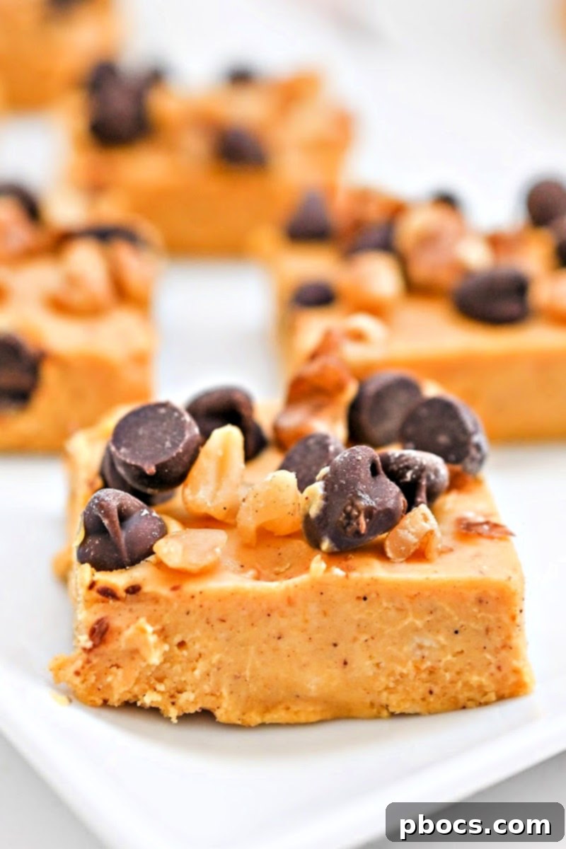 Keto Pumpkin Fudge, a rich, chewy, and low-carb seasonal dessert