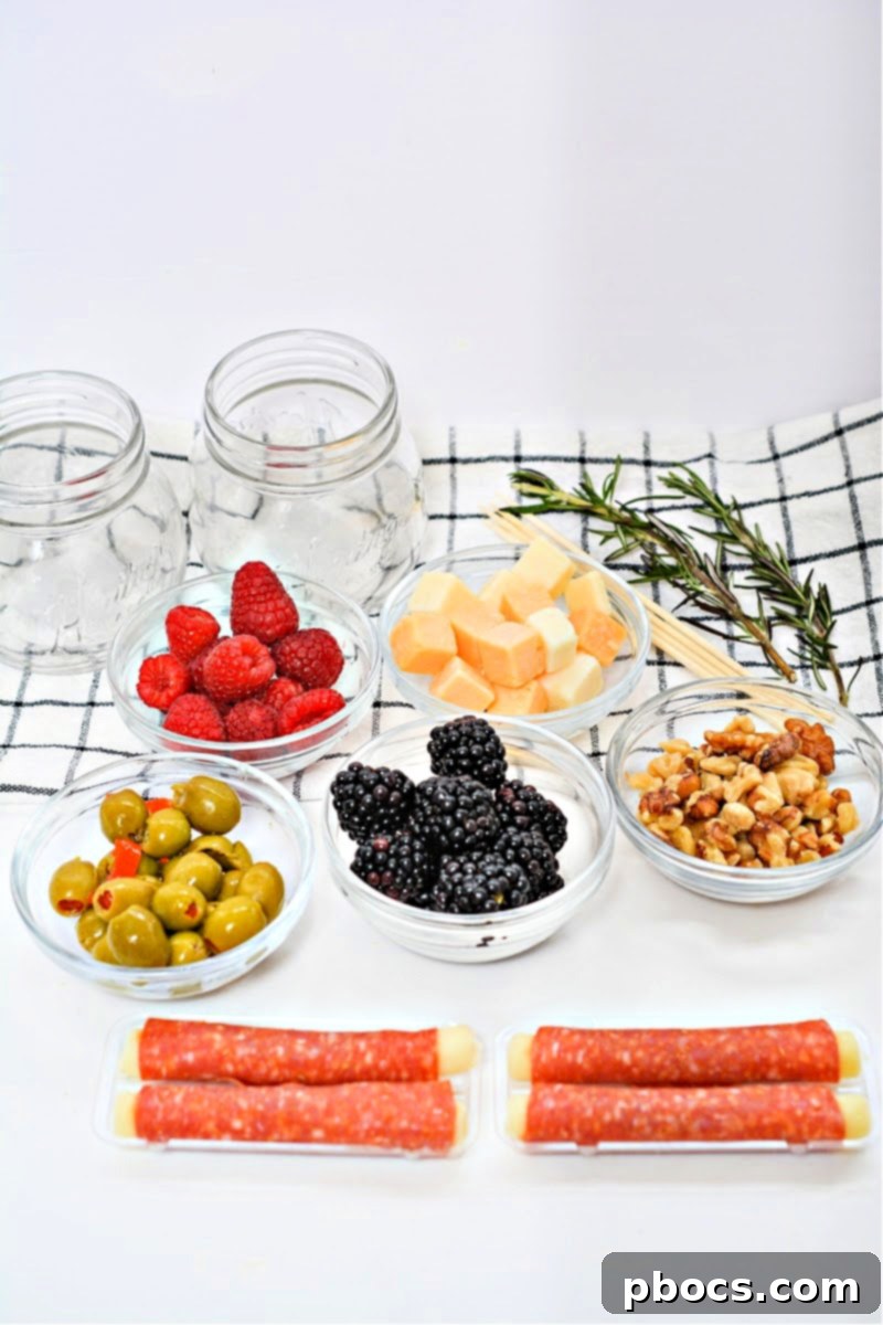 Keto Charcuterie Jars Ingredients