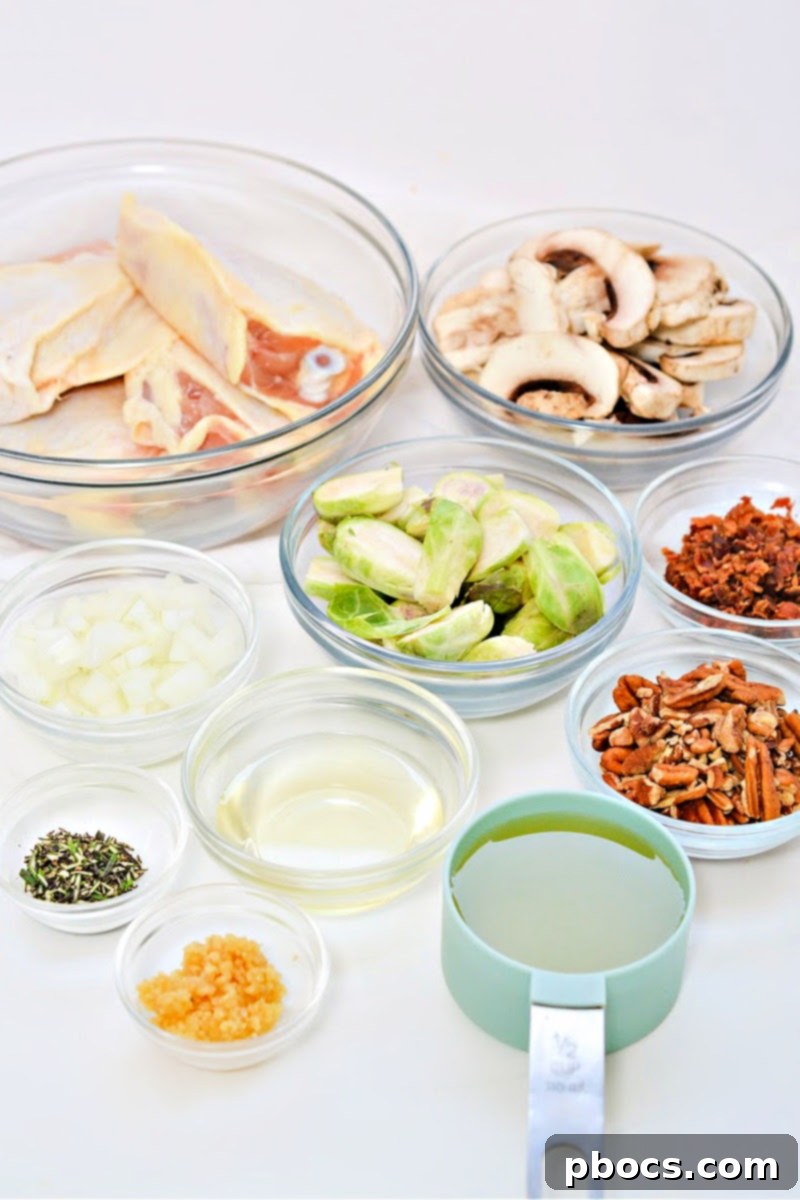 Keto Skillet Harvest Chicken Ingredients - Fresh and Flavorful