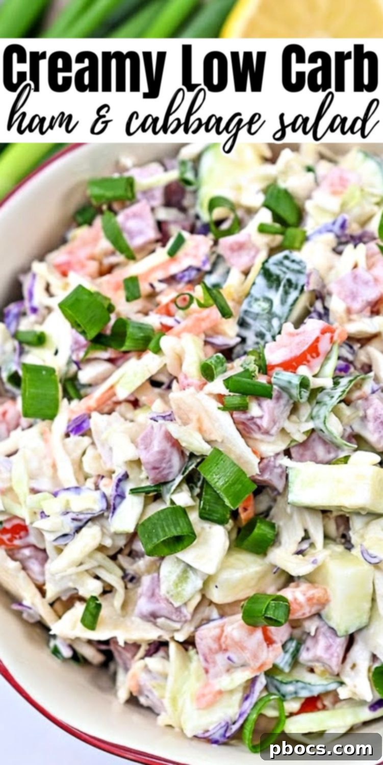 Creamy Low Carb Ham and Cabbage Salad