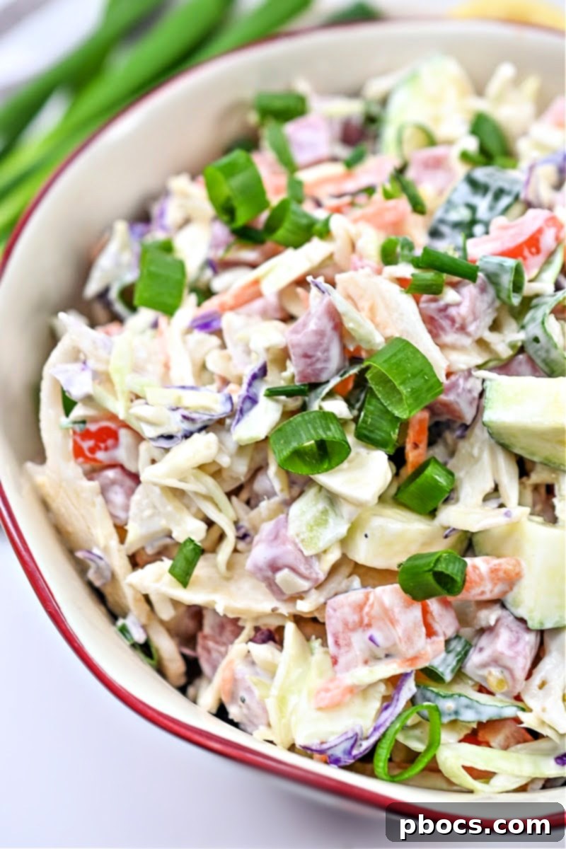 Creamy Low Carb Ham and Cabbage Salad