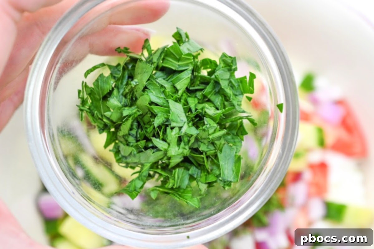 Protein-Rich Low Carb Cottage Cheese Salad 10 Chopped Parsley