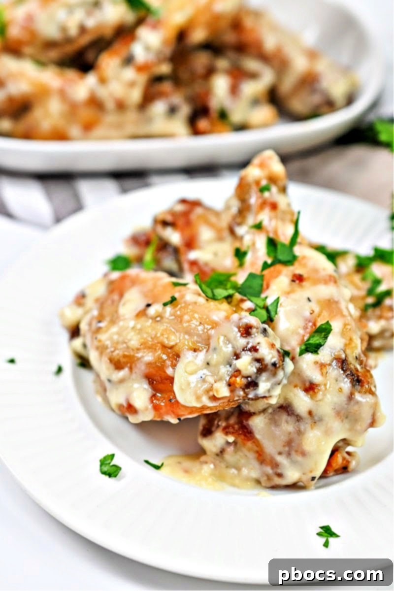 Keto Air Fryer Alfredo Chicken Wings