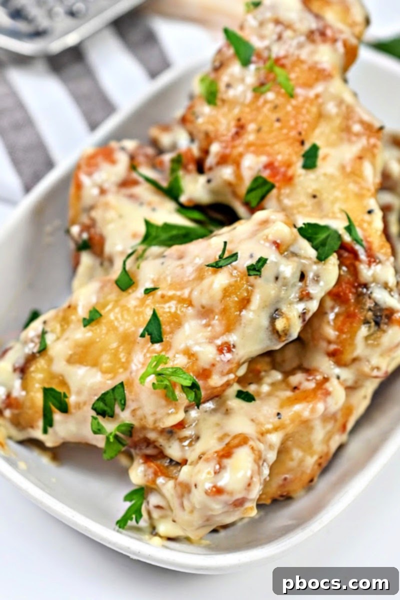 Keto Air Fryer Alfredo Chicken Wings